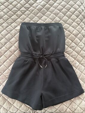 Abercrombie YPB Neoknit Black Strapless Waist-Drawstring Women's Romper